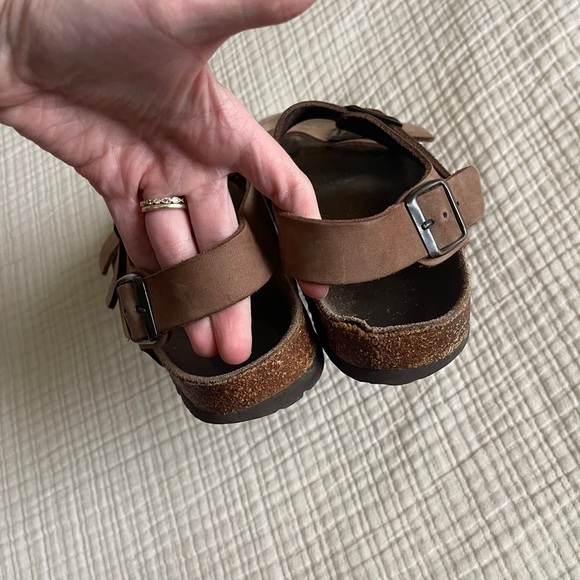 Birkenstock Milano Leather Sandals Sz 43 brown leather strap on sandals - Picture 3 of 12